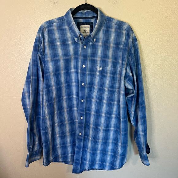 Panhandle Rough Stock Blue Long Sleeve Button Up Shirt Size XL - Picture 1 of 6